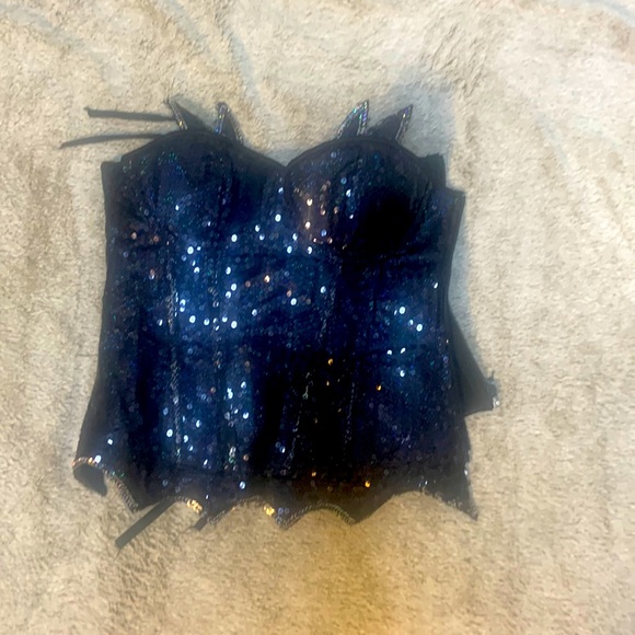 🔥Fall CLEARANCE item 🎁Bustier ❤️lined  sequined embellishment on full garment - Picture 1 of 5